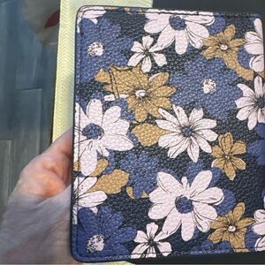 Floral Passport Holder Wallet - Blue, Pink & Gold